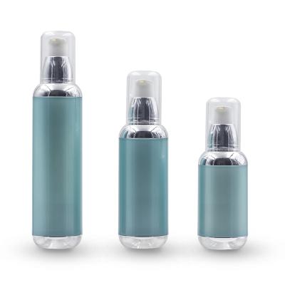 China High quality blue silver electroplating plastic cosmetic packaging 20/30/50ml pump airless bottle packaging for sale