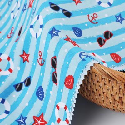 China Brushed Sueded Microfiber Summer Beach Hot Furnishing Style Printing Brushed Sueded Polyester Fabric for sale