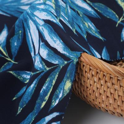 China Customizable Single Stretch Bulk Production OEM Tropical Plants Microfiber Printed Fabric for sale