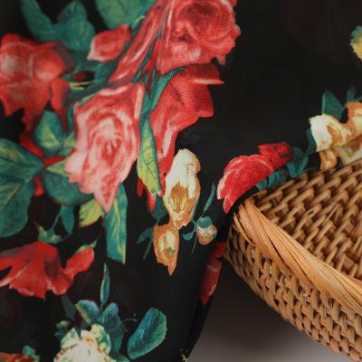 China Hot Selling QUICK DRY Flower Printed Chiffon 100 Polyester Colorful Quick Dry Fabric for sale