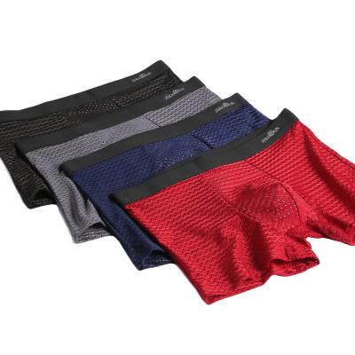 China Factory Made Red Black Gray Gay Navy Mens Antibacterial Mesh Polyester Panties Underwear Set for sale