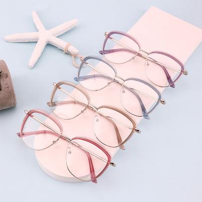 China Latest Eyewear 2021 Half Leaf Eyeglasses Optical And Metal Optical Eyeglasses For Women And Men for sale