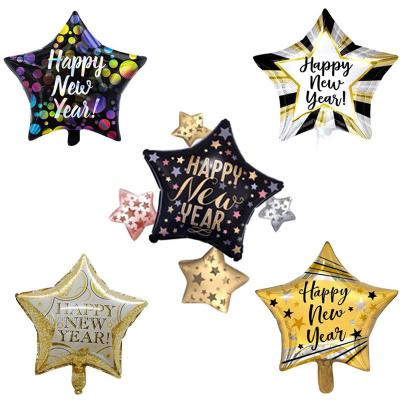 China New Year Gift Toy Onlyup Balloon Happy New Year Party Decoration Star Foil Helium Globo Balloon 50% Off Gift Toy for sale