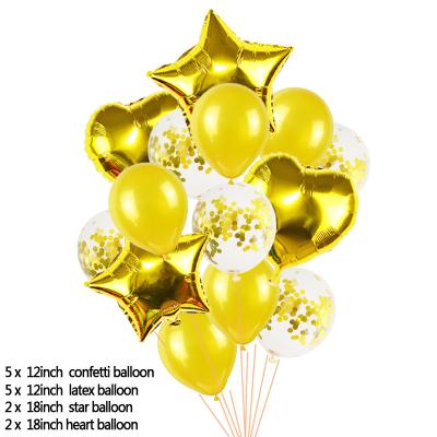 China Hot 10 Inch Fiesta Star Globos Heart Foil Latex Balloon Gift Toy BLN Amazon 10 Set Birthday Wedding Decoration Balloon Kit for sale