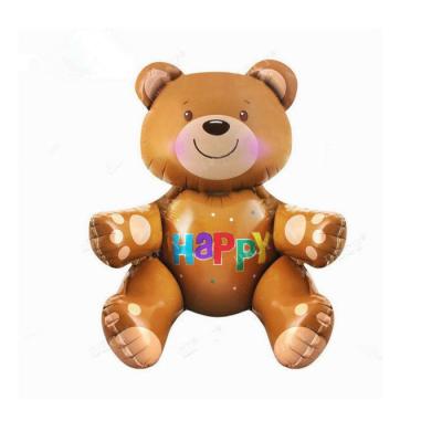 China Foil Cute BLN Bear Shape Foil Balloon Baby Birthday Children Support Foil Helium Balloon For Decoration for sale