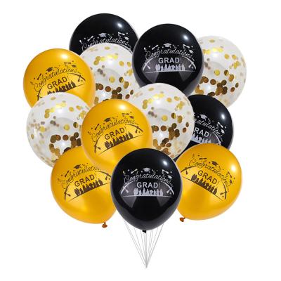 China Advertising Toy Announcing Toy BLN Congratulations Graduation Decorations Sequin Latex Balloon Confetti Congratulations Graduates Graduate Printed Latex Balloons for sale