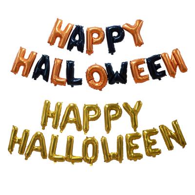 China Gift Toy Gift Toy BLN Balloon Happy Balloon Colorful Globos De Aluminio 16 Inch Halloween Letter Foil Banner Party Decoration With Ribbon Straw for sale