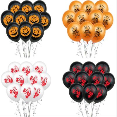 China Horrible Gift Toy BLN 12inch 2.8g Round Shape Halloween Latex Balloons Halloween Inflatable Air Balloons For Party Decoration for sale