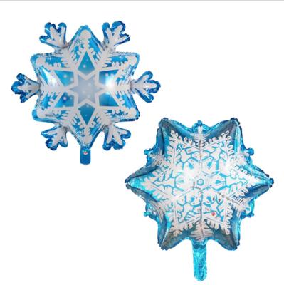 China Festival Party BLN Merry Christmas Foil Balloons Winter Snow Flower Snowflake Shape Balloons for sale