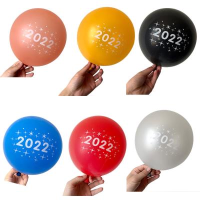 China Gift Toy New Happy New Year 2022 Toy BLN Party Decoration Printing Gift Inflatable Latex Balloon Globes for sale