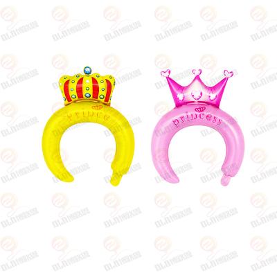 China Toy Gift Toy BLN Balloon Factory Happy Birthday Hat Kids Toy Prince Princess Headband Foil Balloon For Party Decoration for sale