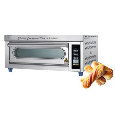 China Hotels Kitchen Dish Bread Baking Oven Machine Stainless Steel Temperature Control Industrial Single Pizza Oven for sale