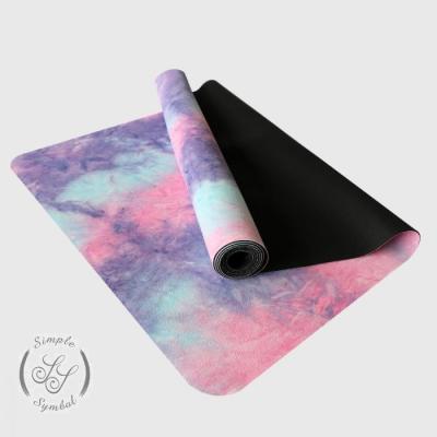 China New Fitness Digital Printed Suede Microfiber Natural Rubber Yoga Mats Wholesale from China factory for sale