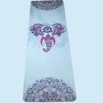 China Extra light weight Ultra Thin Microfiber Printing Natural Rubber Yoga Mat 1.5mm,foldable Mat for sale