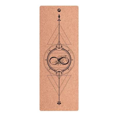 China Natural Wood Color, Patterned Design Cork Yoga Mat, thermal transfer printing ECO-Friendly Yoga Mat,Gym Mat for sale