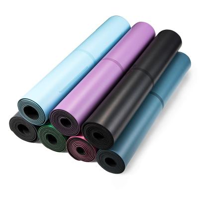 China 2020 New Natural Rubber Yoga Mat, Non toxic Natural Rubber for Gym, Excercise Mat with Body alignment lines for sale