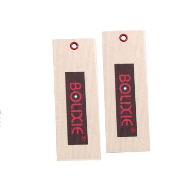 China Custom Garment Hang Tags Printing Woven Brand Hang Tag Clothing Labels Supplier for sale