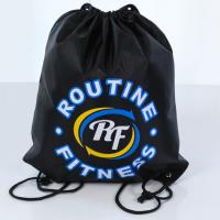 China Custom Drawstring-Taschen mit Logo-Druck Personalisierter schwarzer Drawstring-Rucksack zu verkaufen
