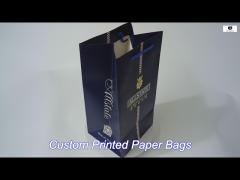 custom personalised wine bottle paper bags packaging with design printing