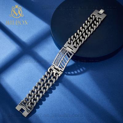 China Wholesale High Quality Fashion Stainless Steel Silver Cuban Bracelet SLW 8939 Mens Cuban Chain Bracelet For Men for sale