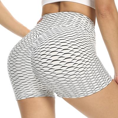 China Jacquard Compression Breathable Slimming Elastic Ladies Sports Shorts Custom Made Woman's Yoga Shorts for sale