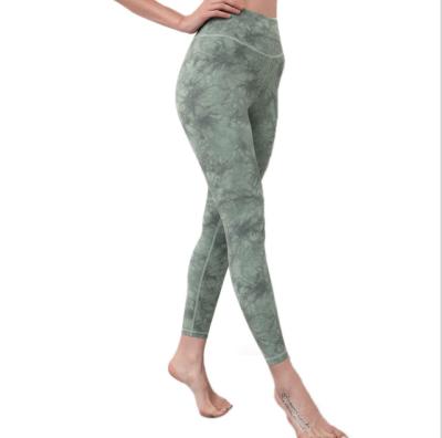 China Breathable High Waist Tie Dye Printed External Yoga Wear Fitness Pants Legging With Custom Logo for sale