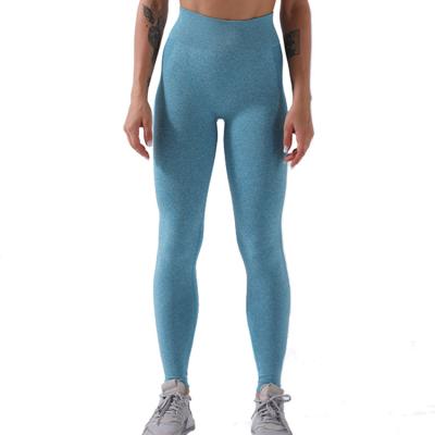 China Breathable Sports Gaiters Color Sloid High Waisted Women Seamless Yoga Pants for sale