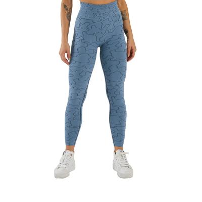 China Breathable Custom Logo Seamless Printed High Waist Women Sports Yoga Pants for sale