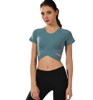 China Breathable Sexy Slim Running Sport Top Crop Yoga Top Fit Woman for sale