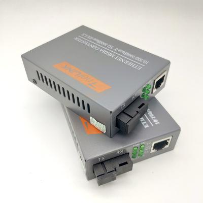 China SC 20KM single fiber media converter10/100m 1310/1550nm single mode fiber optic internal transceiver HTB-GS-03 A& B for sale