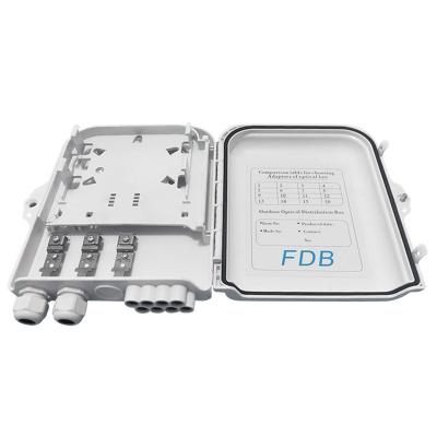 China FTTX Network Distribution Fiber Distribution Box Full 4/8/16/24/48 Core FTTH Fiber Distribution Box With Pigtail Flange SC/PLC Wall Hanging for sale