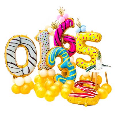 China Romantic Number 1 Giant Foil Number Balloons Helium Digit Gradient Balloon Colorful Birthday Party Decorations 0 to 9 for sale