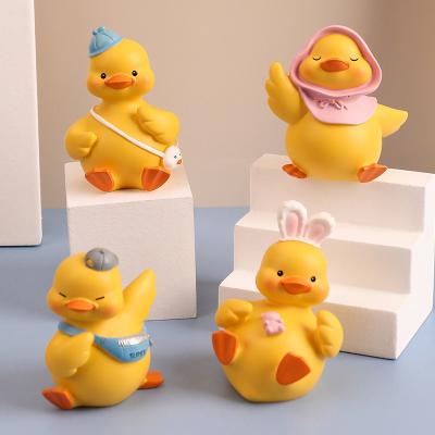 China All World's Yellow Duck Cake Toppers Animal Doll Car Dashboard Decorations Duck Toy Car Ornaments Cool Duck for Home Decor for sale