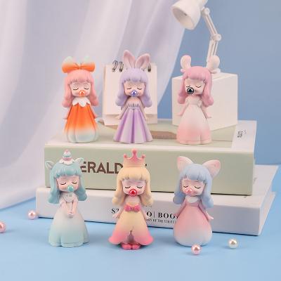 China All The World 6 Pcs Kawaii Girls Toys Figures Fairy Garden Decoration Topper Garden Cake Decoration Miniature Cake Topper Set for sale