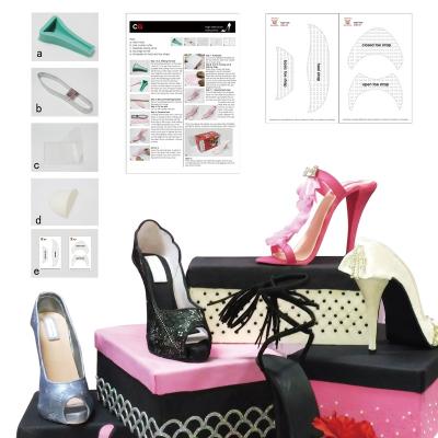 China Latest New Sustainable Fondant Cake Decorating High Heel 3D Shoe Kits Silicone Mold for sale