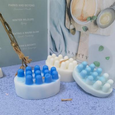 China Viable Single Row Oval DIY Handmade Soap Silicone Mold Round Scented Candle Gypsum Diffuser Stone Grinder for sale