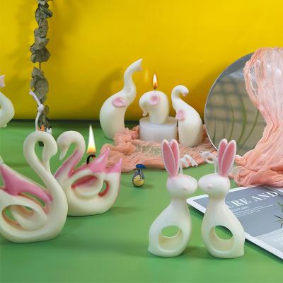 China Viable Animal Gypsum Silicone Mold DIY Handmade Aromatherapy Swan Soap Diffuser Stone Decoration Mold for sale