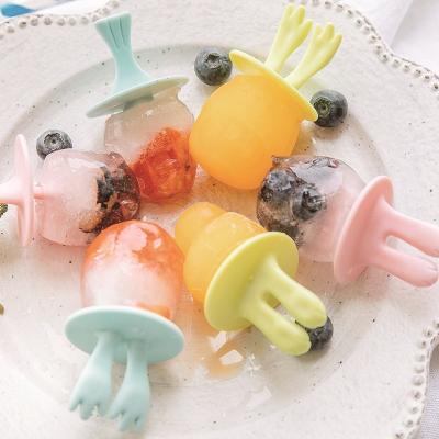 China Lolly Molds Family DIY Animal Shape Silicone Popsicle Mold Viable Cute Cartoon Animal Popsicle Molds Yogurt Sticks Ice Candy Pops for sale