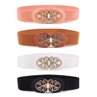 China Plastic+Alloy Fall/Winter Elasticity Cummerbunds Fashion All-match Jacket Stretchy Belt Vintage Belt Simple Female Female Lady's Elasticity Decorated Belt for sale