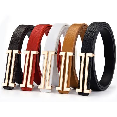 China High quality soft buckle fashion casual ladies' belt dress decorate waistbelt double-sided luxury brand genuine leather fine all-match for sale