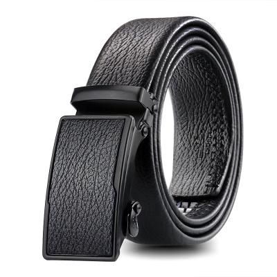 China High-grade Luxury Belt Men's Business Belt Bark Texture Buckle Men's 3.5cmp56 Iron Automatic Black Single Buckle Belt Youth for sale