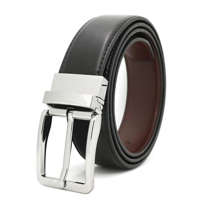 China High Quality Luxury Genuine Leather Swivel Buckle Men's Belt New Fashion Casual All-match Double Sided Swivel Needle Buckle Belt for sale