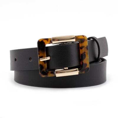 China Amber Casual Fashion Women's Square Buckle Daily Life Pin Buckle Belt Casual Fashion Wild Jeans Dress Belt Fashion All-match Slimming Women's Belts for sale