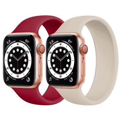 China Unisex Strap for iWatch 4/5/6/SE Series 4/5/6/SE Belt Elastic Silicone Loop Strap Solo Watch Band 5 Watch Band 40mm 44mm 42mm 38mm for sale