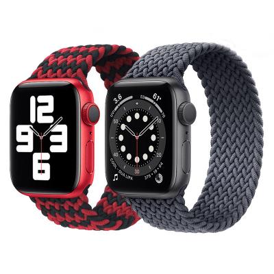 China Fabric Braided Solo Loop Nylon Fabric Strap For Apple Watch Band 44mm40mm38mm42mm Elastic Strap For iWatch 4 3 Series 6 Se 5 for sale