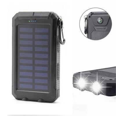 China SLIM solar power bank 10000mah solar panel charging backup power supply camping wireless power bank for sale