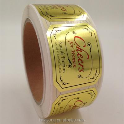 China Gold Foil Paper Sticker Black Printing Custom Gold Foil Paper Sticker For Perfume for sale