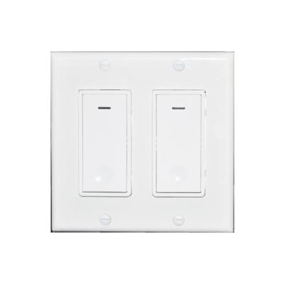 China Fireproof PC Base LEZU Zigbee Smart Home Solution Hotel Radio Remote Control No Switch 2 Way Electrical Wall Wiring Smart Lamp Switch for sale