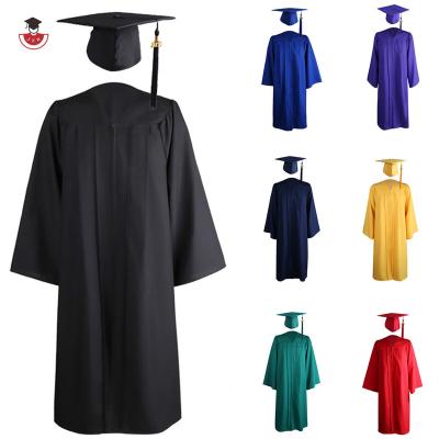 China Wholesale High Quality Disposable Graduation Dress Comfortable School Uniforms Gold Matte Woven Bachelor American Uniform Graduation Dress for sale