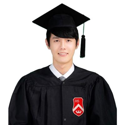 China Hot Selling Comfy School Uniforms OEM University Graduation Gown Korea Graduation Gown Graduation Cowls Stoles And Hats for sale